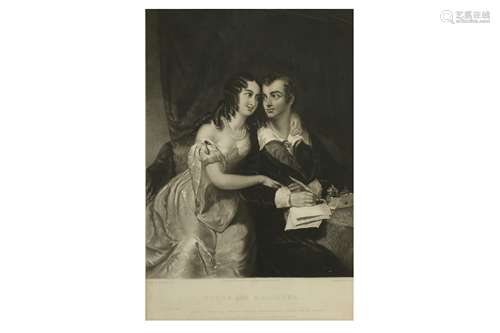 AN ENGRAVING OF BYRON AND MARIANNA SEGATTI FROM VENICE