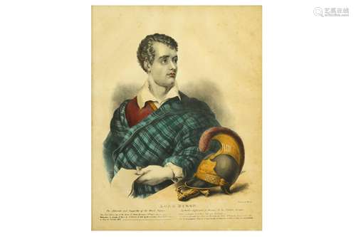 A HAND-COLOURED LITHOGRAPH OF LORD BYRON 'THE ADVOCATE AND SUPPORTER OF THE GREEK NATION'