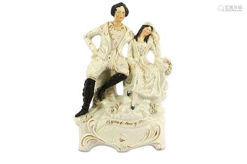 A STAFFORDSHIRE FLAT BACK GROUP OF LORD BYRON AND THE MAID OF ATHENS