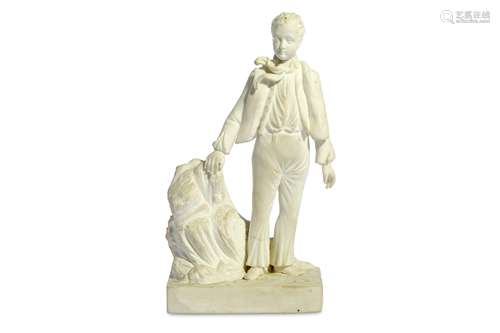 A ROCKINGHAM BISQUE PORCELAIN FIGURE OF LORD BYRON