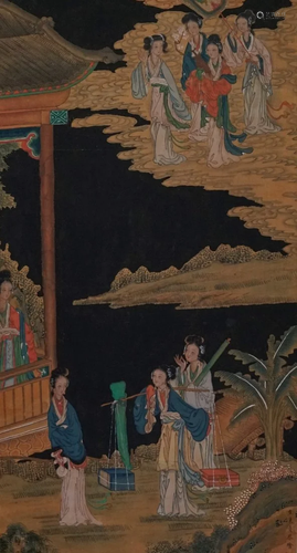 A Chinese Western Style Painting on Silk.