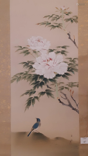 Japanese painting peony flowers.