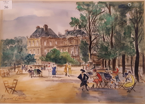 French watercolor City Scenery