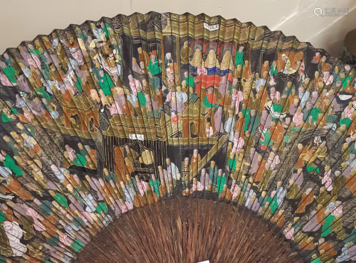 A Chinese Color painting Fan.