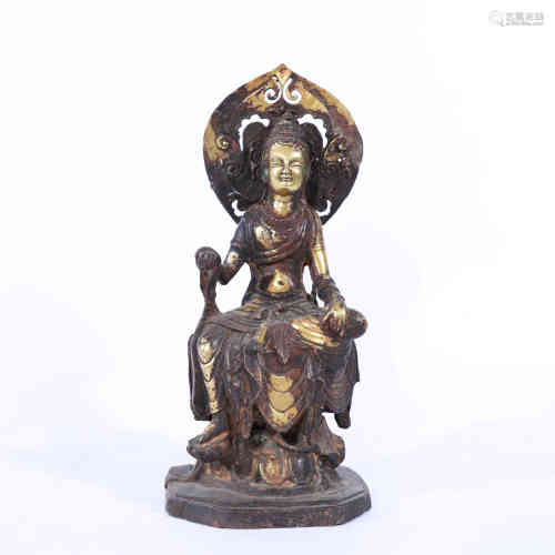 A Bronze Gilding Statue of Guanyin