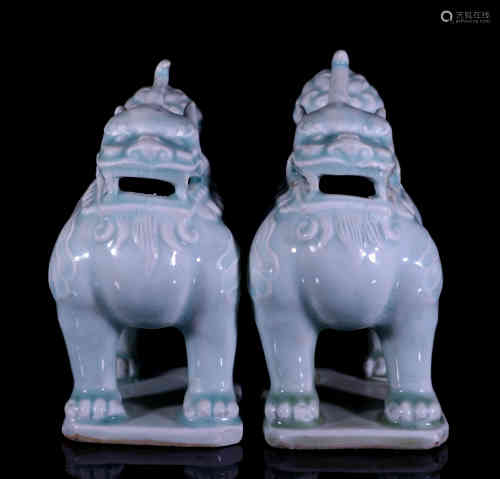 A Pair of Chinese Porcelain Qilin