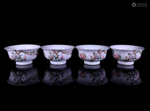 4 Chinese Enamel Porcelain Bowls