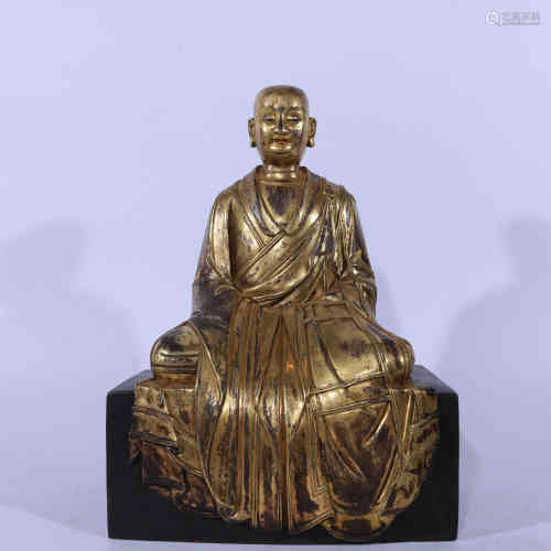 A Chinese Bronze Gilding Kshitigarbha