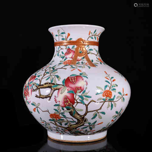 A Chinese Famille Rose Porcelain Zun