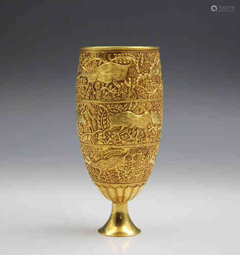 A Chinese Gold Stem Cup