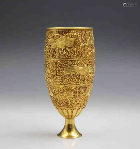 A Chinese Gold Stem Cup
