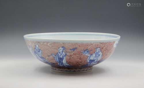 A Chinese Underglazed Red Blue and White Porcelain Bowl