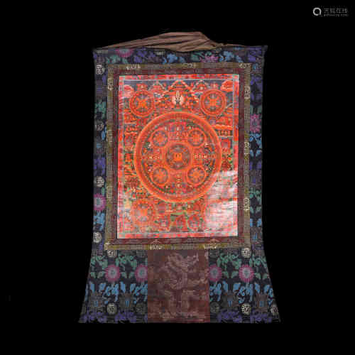 A Chinese Thang-ga Mandala Painting