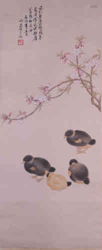 A Chinese Bird-and-flower Painting, Xie Zhiliu Mark