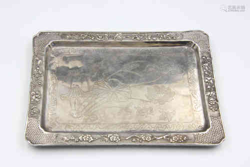 A Chinese Silver Tray