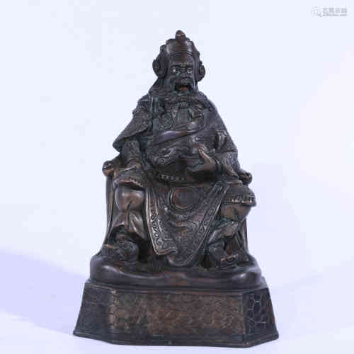 A Chinese Bronze Gilding Fortune God