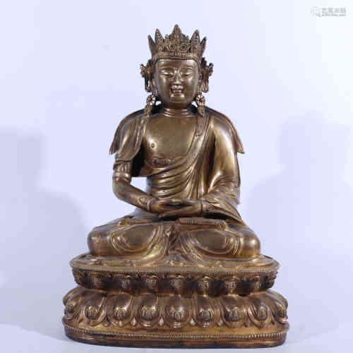A Bronze Gilding Statue of Amitabha