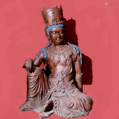 A Bronze Lacquered Gold Statue of Guanyin 
