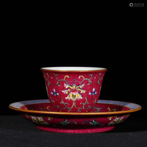 A Set of Chinese Porcelain Cup and Saucer