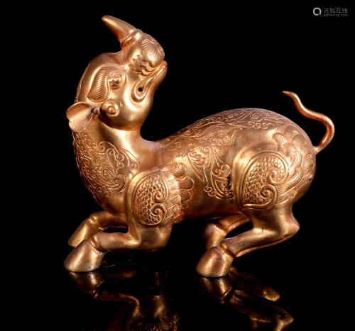 A Chinese Bronze Gilding Ornament