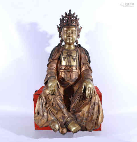 A Bronze Gilding Statue of Guanyin Bodhisattva