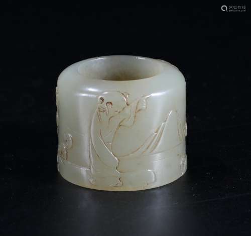 A Chinese Jade Thumb Ring