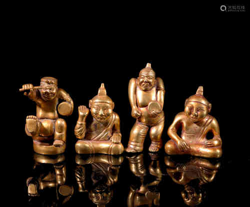 A Set of Chinese Bronze Gilding Ornaments