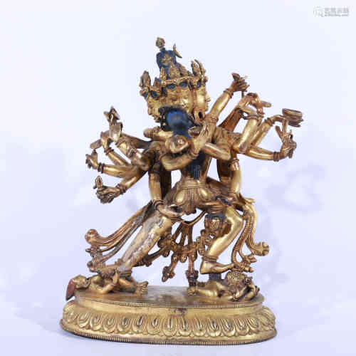 A Bronze Gilding Statue of Chakrasamvara