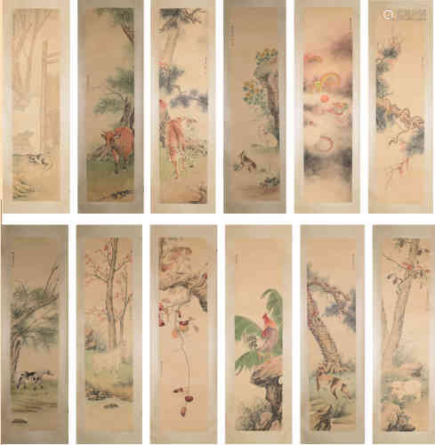 12 Chinese Scrolls, Liu Kuiling Mark