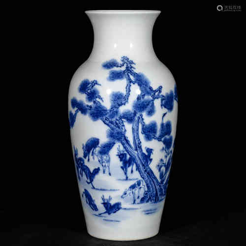 A Chinese Blue and White Porcelain Vase 