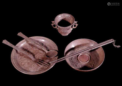 A Set of Chinese Silver Tableware