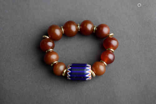 The Chinese Red Agate Hand String Beads