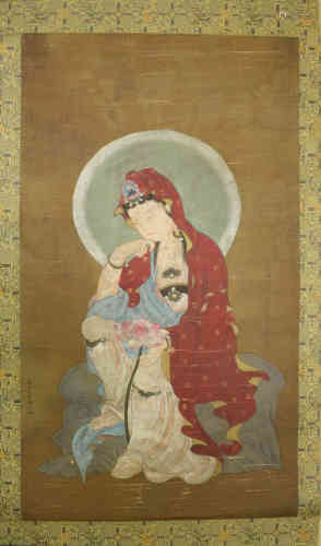 A Chinese Silk Scroll, Ding Yunpeng Mark