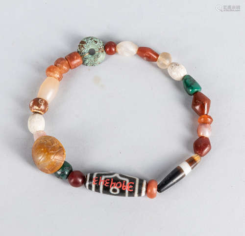 Chinese Antique Agate & Jade Beads