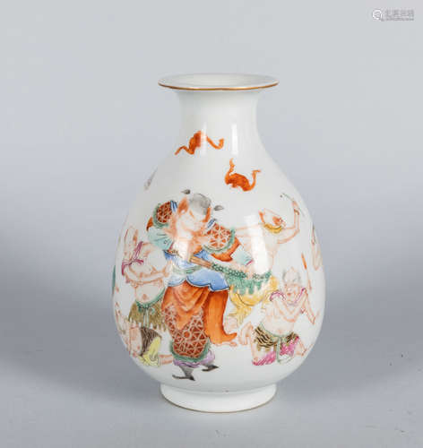 Important Chinese Antique Rose Famille Porcelain Vase