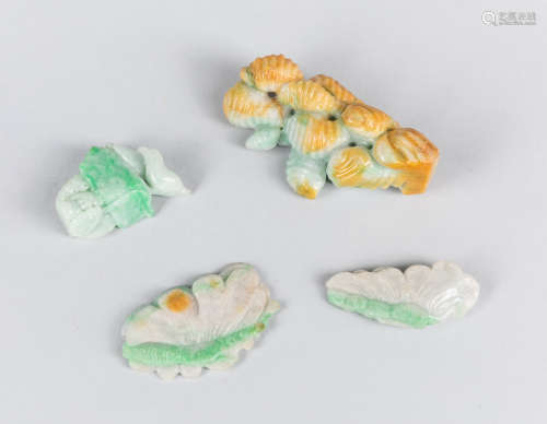 Set Of  20th Chinese Antique Jadeite Figures