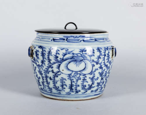 19th Chinese Antique Blue White Porcelain Jar