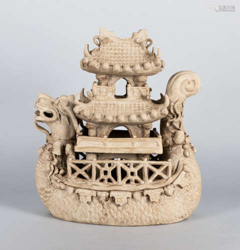 20th Chinese Antique Porcelain Ship