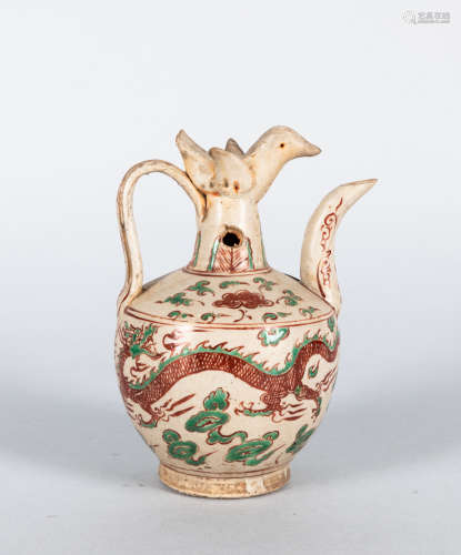 Ming Chinese Red Green Glazed Shipwreck Porcelain Ewer