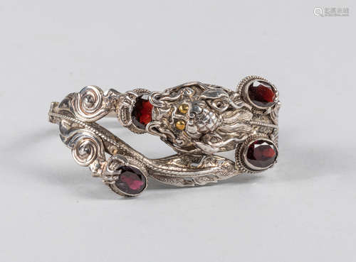 Chinese Vintage Sterling Silver Dragon Bracelet