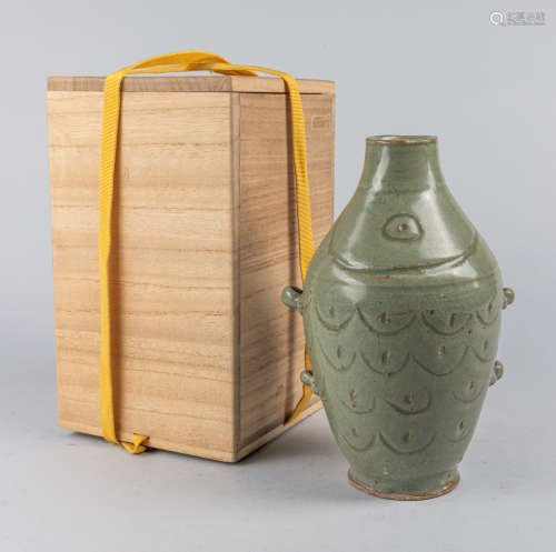 Korean Antique Celadon Glazed Porcelain Vase