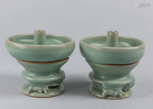 Pairs of Korean Joseon Dynasty Style Porcelain Oil Lamp