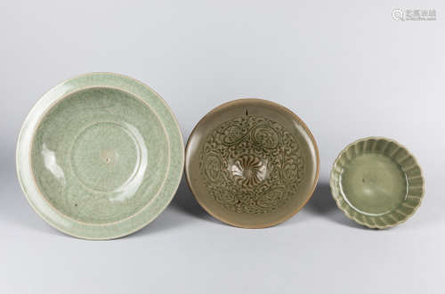 Set Of Korean Antique Celadon Glazed Porcelain