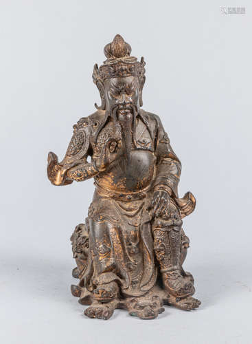 Chinese Gilt Metal Figure of Guangong