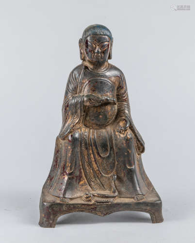Chinese Ming Style Gilt Metal Buddha Figure
