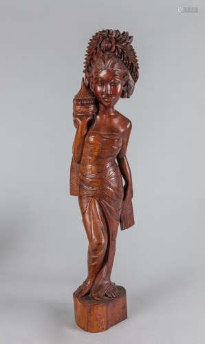 Large Collectable Wood Lady Figure