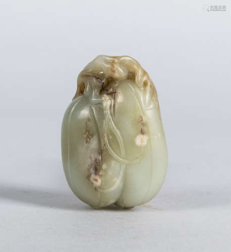 19th Chinese Antique Pebble Jade Fruit