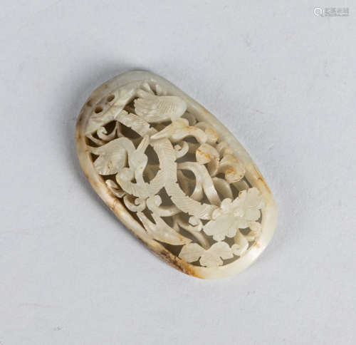 Ming Chinese Antique Nephrite White Jade Plaque