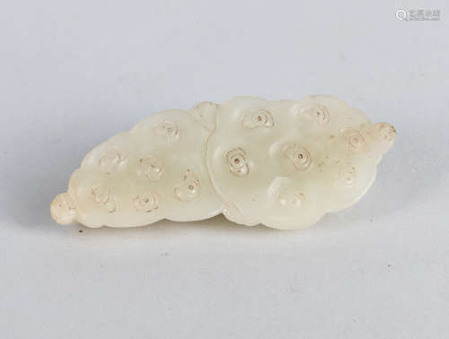 Chinese Antique White Jade Lotus