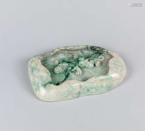 Republic Period Chinese Antique Carved Jadeite Washer
